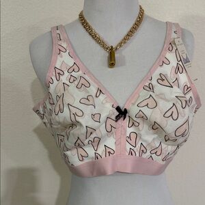 Cacique Pink Heart Pattern Bralette 42D